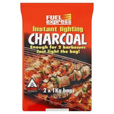 Fuel Express Instant Lighting Charcoal 2 x 1kg (2kg)  Adomoo